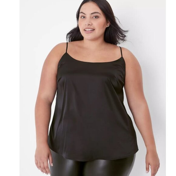 Lane Bryant Tops - LANE BRYANT NWT Women's Size 18 Black Satin Cami Classic Sleeveless Adjustable